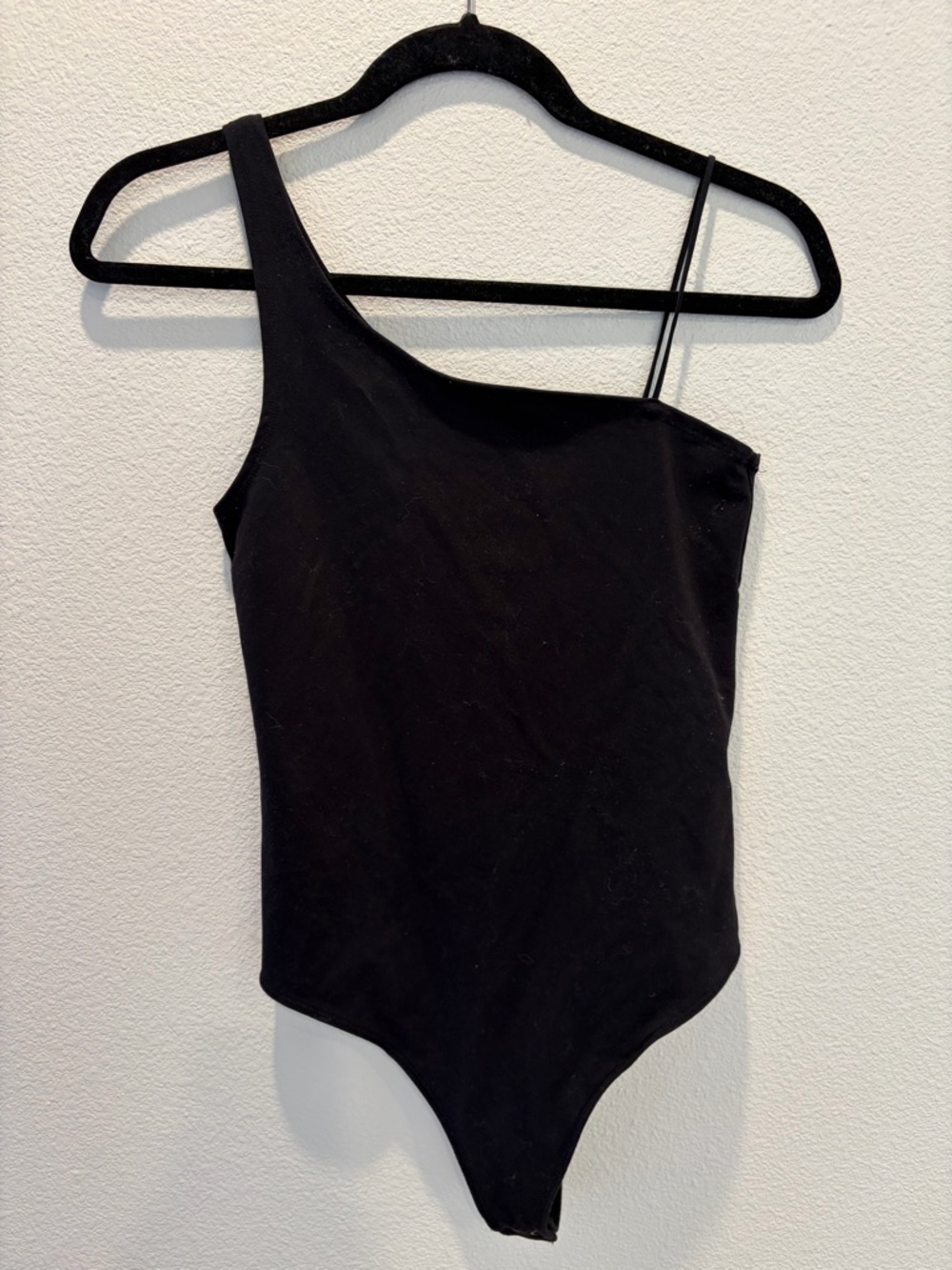 Abercrombie & Fitch Soft A&F One Shoulder Black Bodysuit